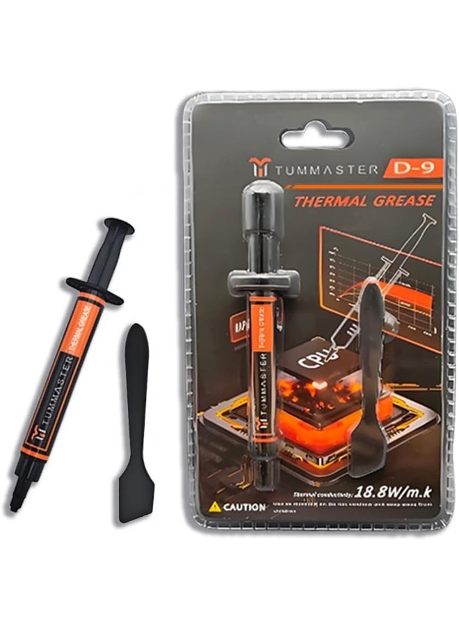 TUMMASTER D-9 18.8W/M.K Ultimate Performance Thermal Paste for Computer Manufacturing, Ideal for IC/Processor/CPU/GPU/All Coolers (incl. Spatula) - Image 1